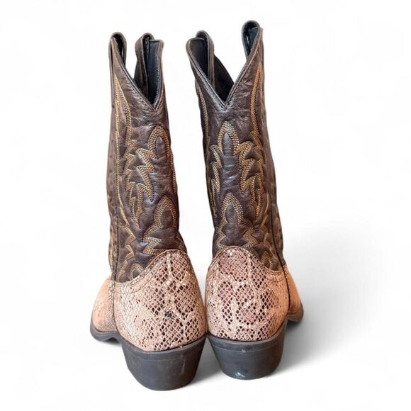 Laredo Men’s 8.5D Brown Snake Print Western Cowboy Boots Leather Exotic Print main image 7